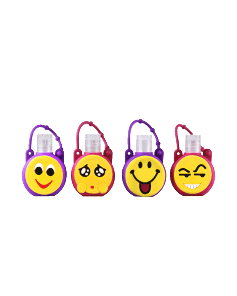 >Bolsa de suporte para higienizador de mãos de silicone fofo emoji