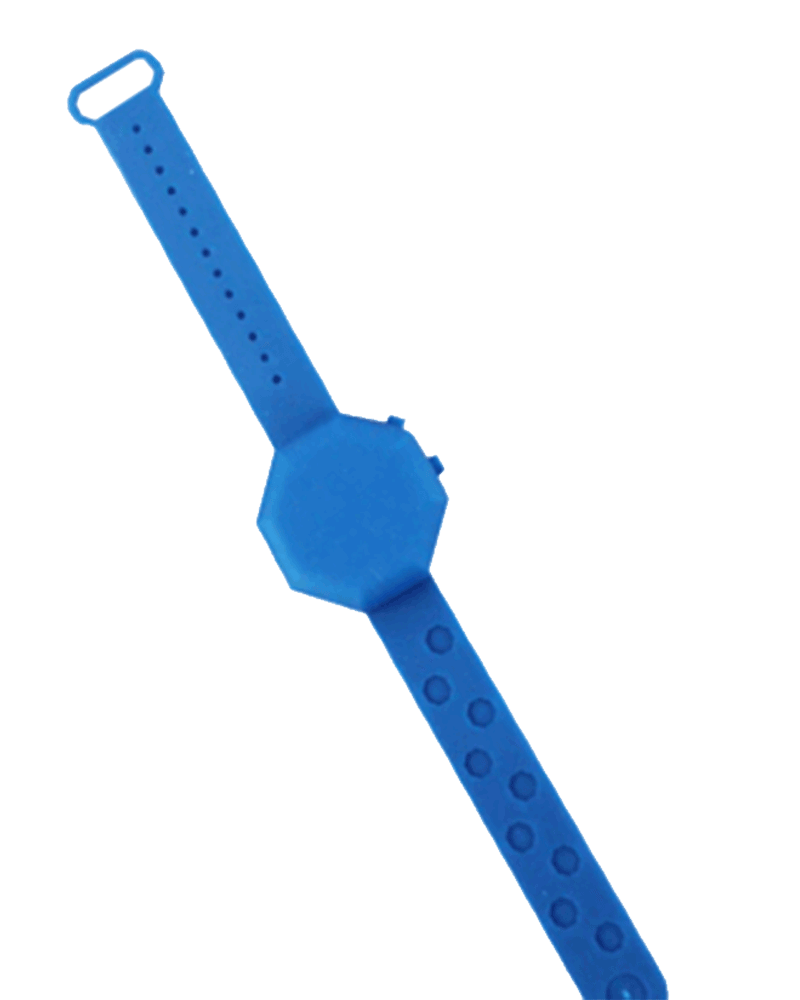 >Pulseira recarregável de silicone líquido azul